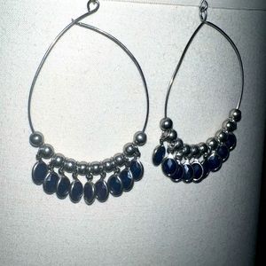 Navy blue dangling earrings